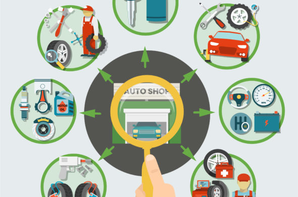 A graphic art about vehicle care