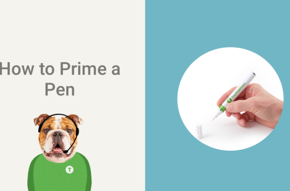 A graphic design of a dog wearing a headset with a mic with a text of How to Prime a Pen