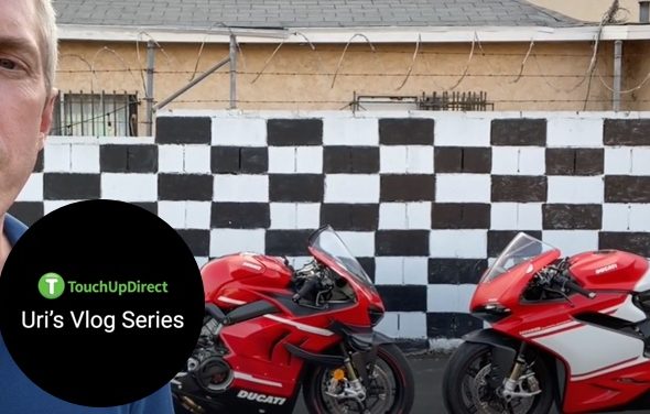 Ducati Superleggera V4 and 1299 Superleggera motorcycles side by side