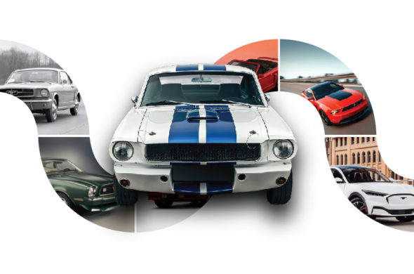 Image of Ford Mustang evolution throughout the years
