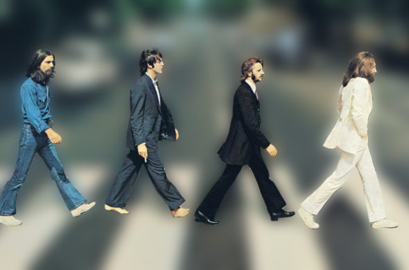 The beatles walking on Abbey Road