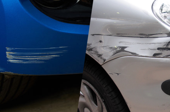 A scratch and one with a dent.