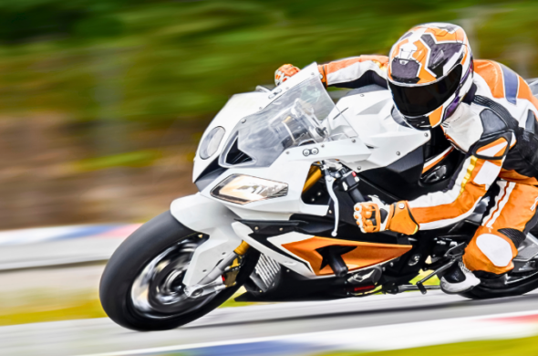 Motorcycle Rider on a Race Track