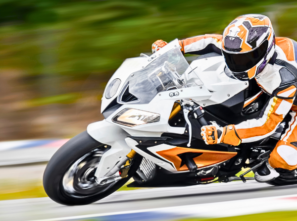 Motorcycle Rider on a Race Track